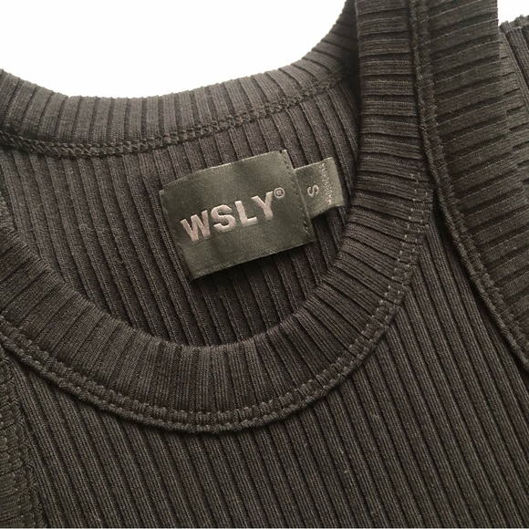 Bandier WSLY Rivington ribbed black dress S - Picture 7 of 7